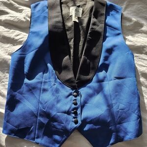 Men's Royal Blue Vest with Black Shawl Collar